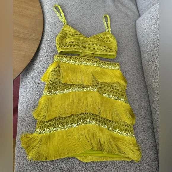 PATBO Hand-beaded Fringe Mini Dress $995 6 Women